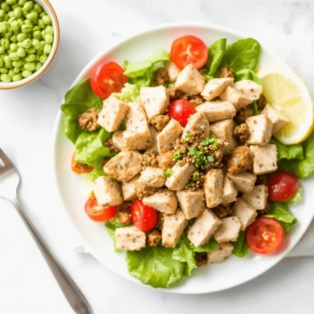 Luxurious Black Truffle Chicken Salad with Fresh Greens and Parmesan